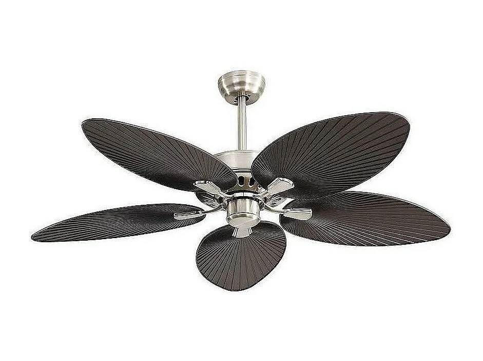 Ventilateur DC BORASCO nickel Led 24w 3 températures mémoire de couleur Fabrilamp