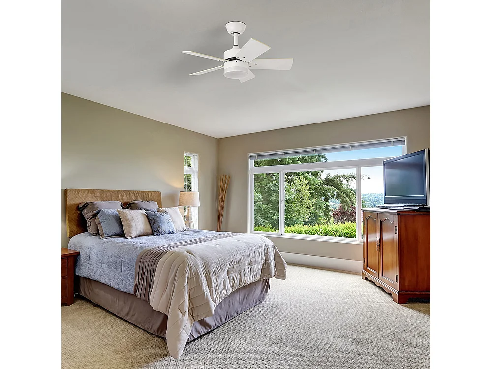 MARTA DC ventilatore bianco e LED integrato 36w memoria cromatica Fabrilamp