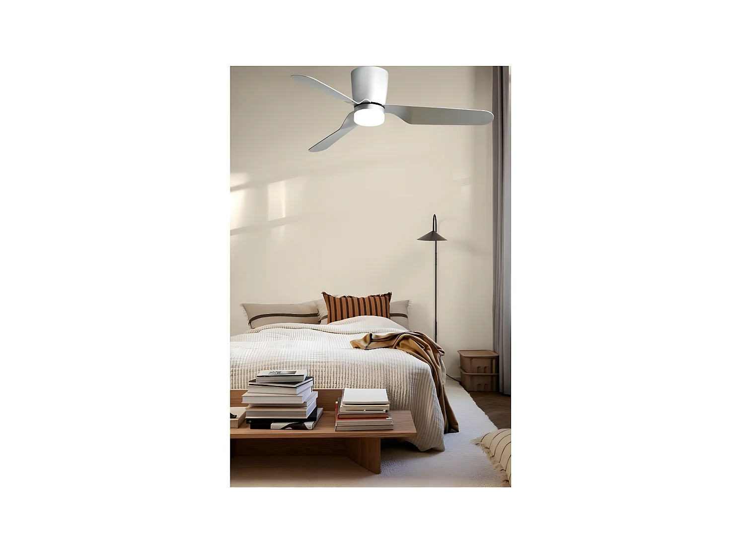 Ventilateur DC KOCHI nickel led 3 températures et mémoire de couleur Fabrilamp