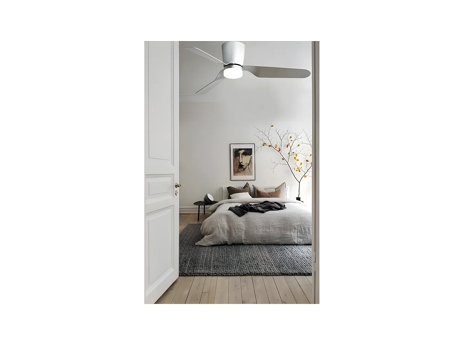 Ventilateur DC KOCHI nickel led 3 températures et mémoire de couleur Fabrilamp