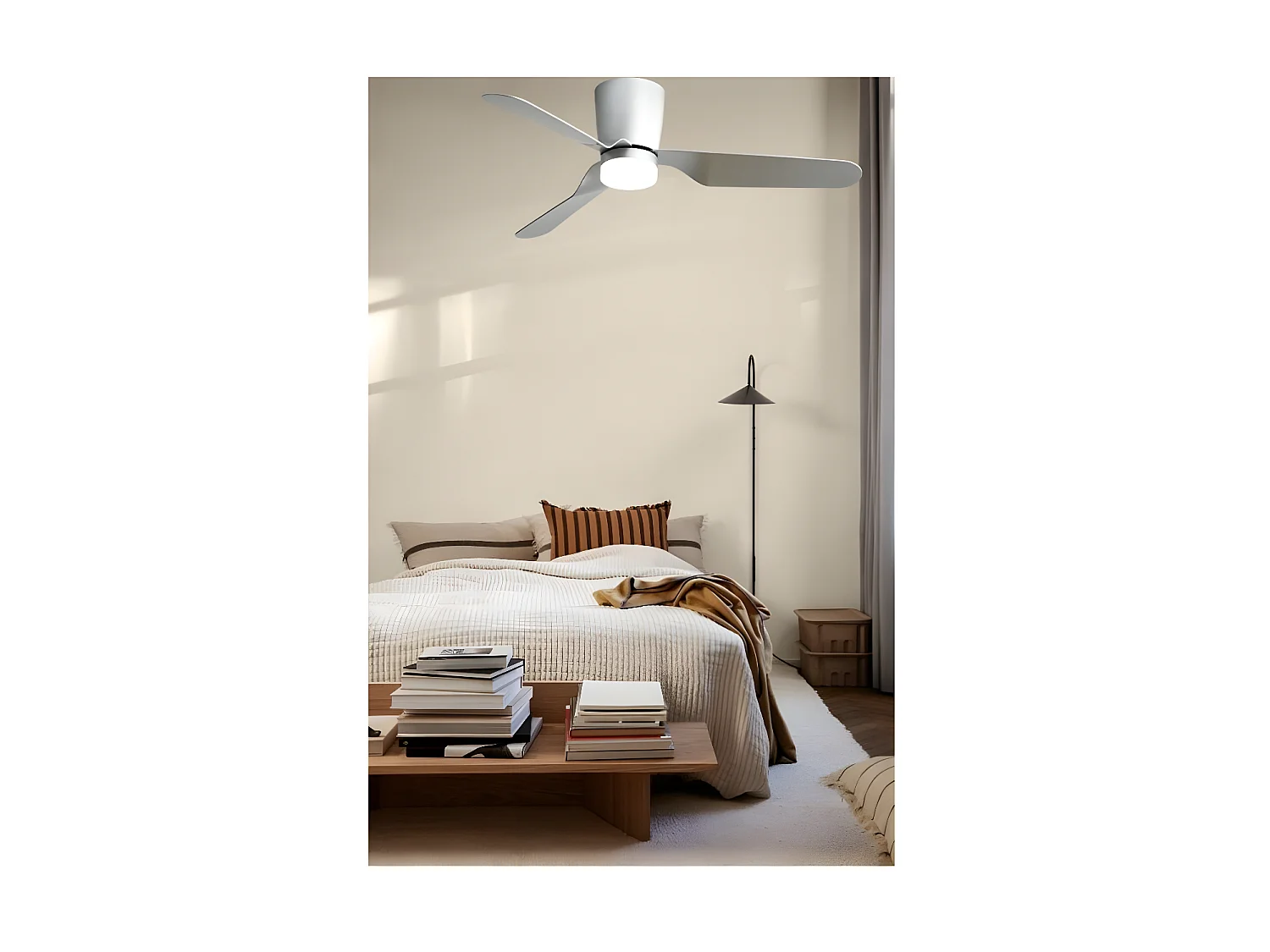 Ventilateur DC KOCHI nickel led 3 températures et mémoire de couleur Fabrilamp