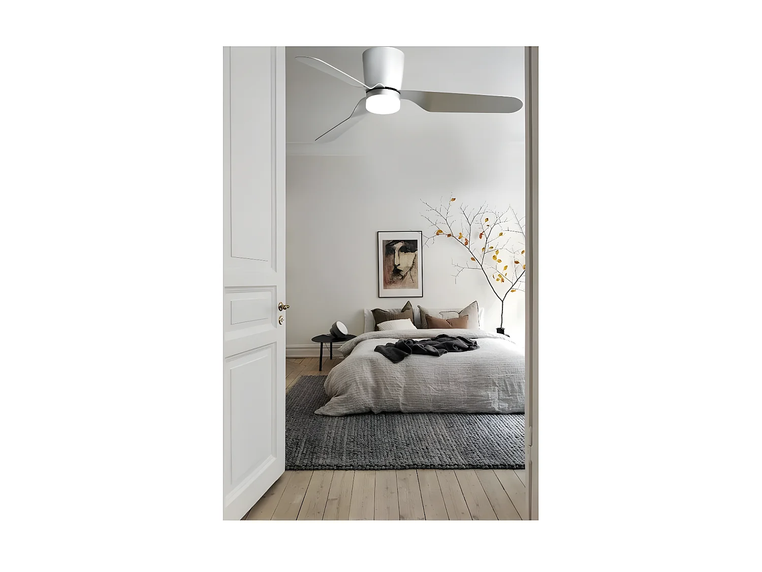 Ventilateur DC KOCHI nickel led 3 températures et mémoire de couleur Fabrilamp