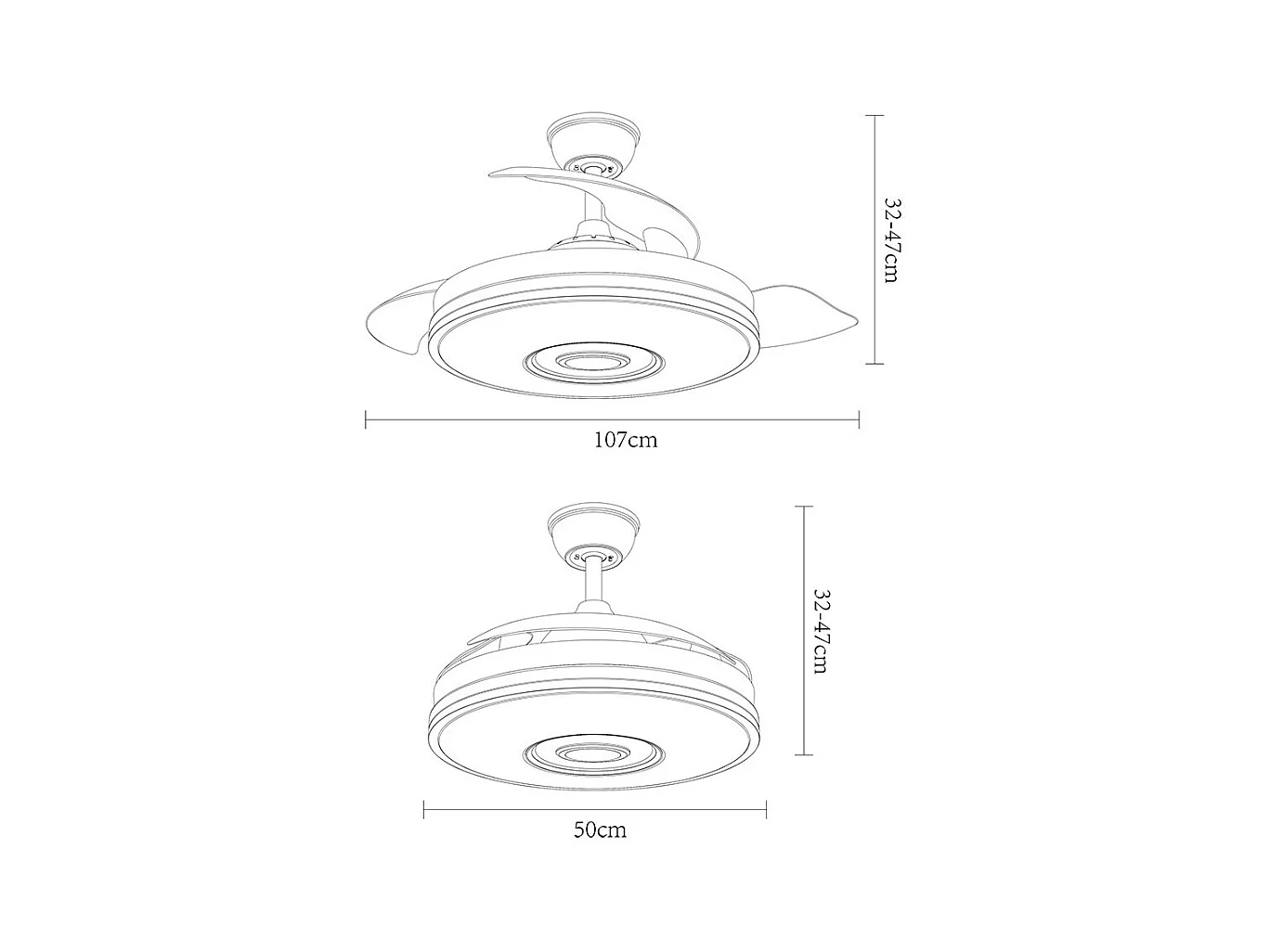 Ventilateur LED DC NOTO chromé avec haut-parleur et connectivité Bluetooth Fabrilamp