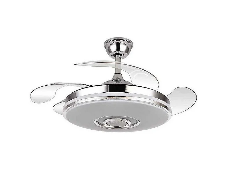 Ventilador Dc Noto Cromo Led Con Altavoz Y Conectividad Bluetooth