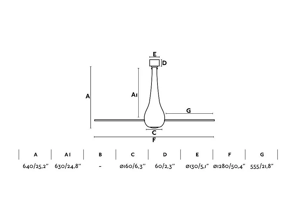 ETERFAN M Ventilador DC branco brilhante/transparente