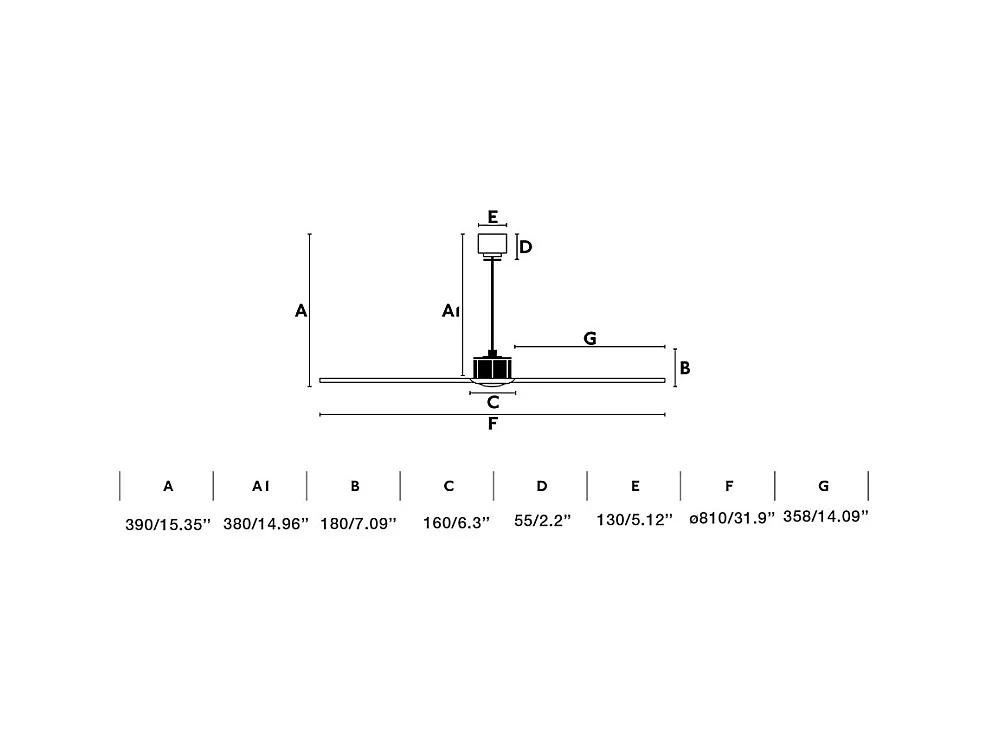 JUST FAN XS Koper/zwarte plafondventilator 81cm