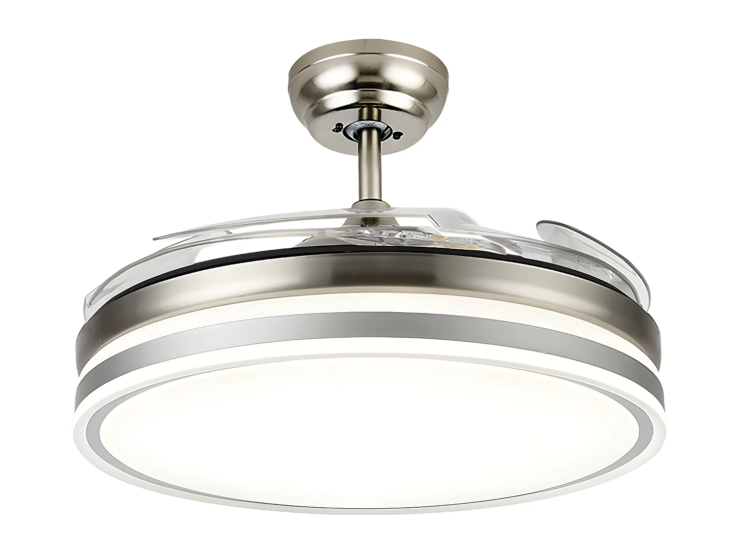 Ventilateur DC BAYOMO L nickel Led avec mémoire de couleur Fabrilamp