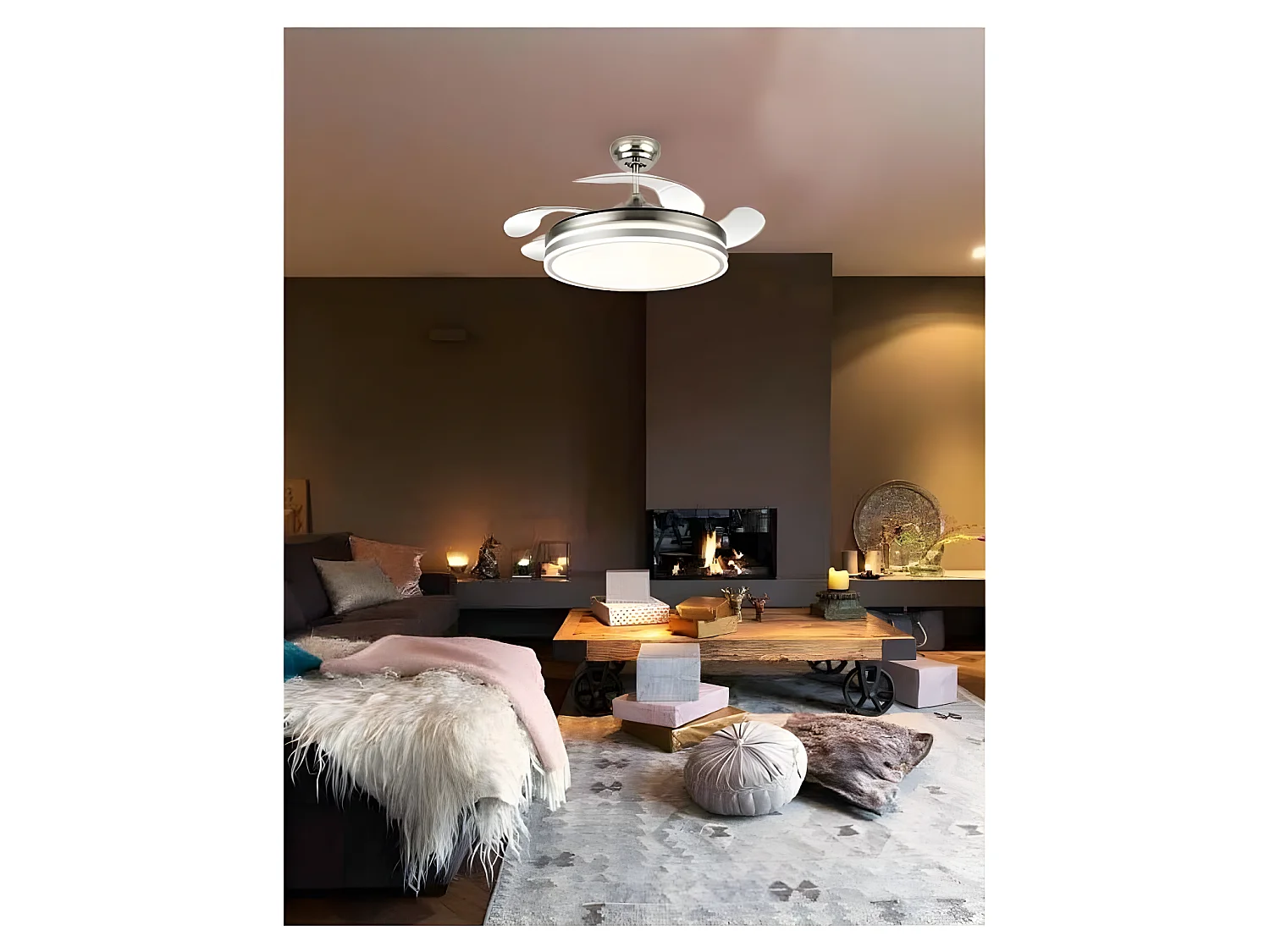 Ventilador Dc Bayomo L Niquel Led Con Memoria De Color