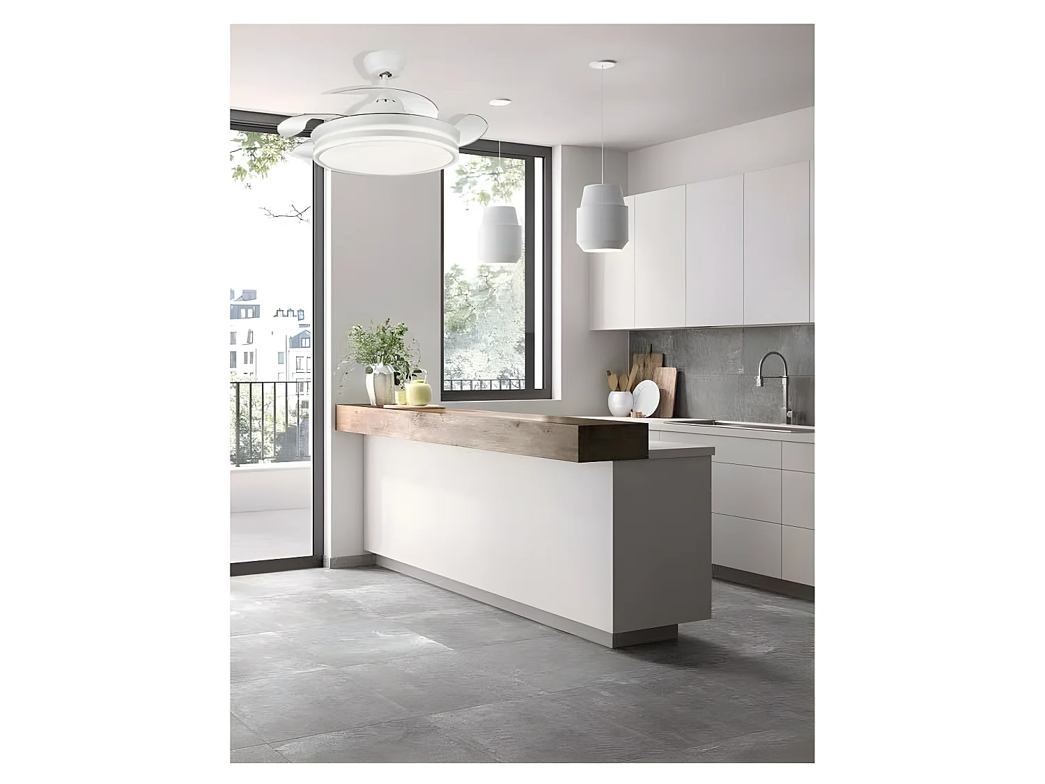 Ventilador Dc Bayomo L Niquel Led Con Memoria De Color