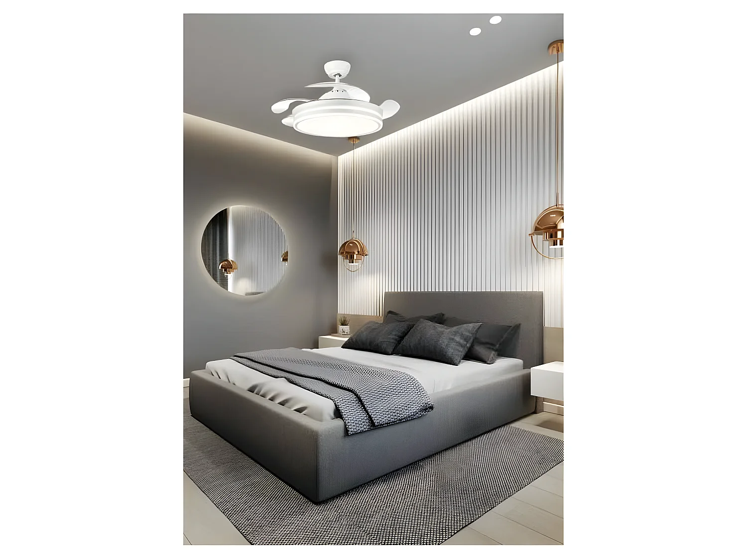 Ventilador Dc Bayomo L Niquel Led Con Memoria De Color