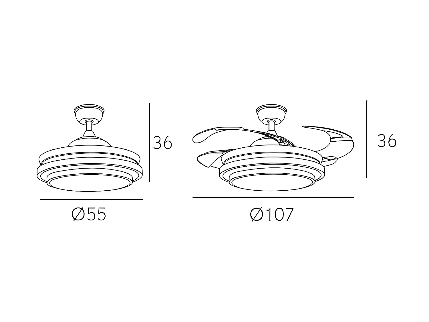 Ventilador Dc Bayomo L Niquel Led Con Memoria De Color