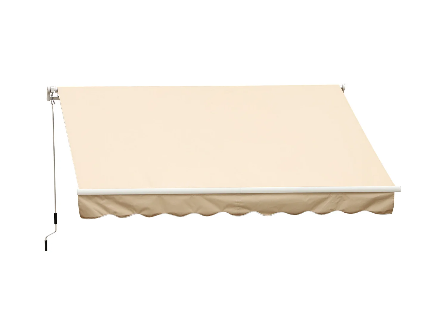 Store banne manuel rétractable alu. polyester imperméabilisé haute densité 4 x 2,5 m beige