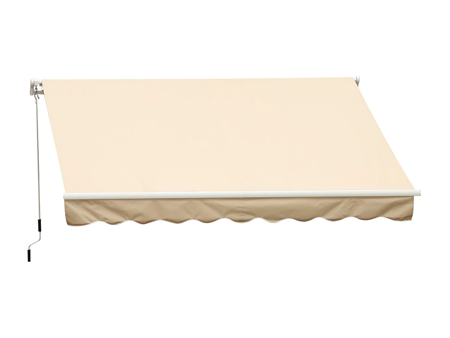 Store banne manuel rétractable alu. polyester imperméabilisé haute densité 4 x 2,5 m beige