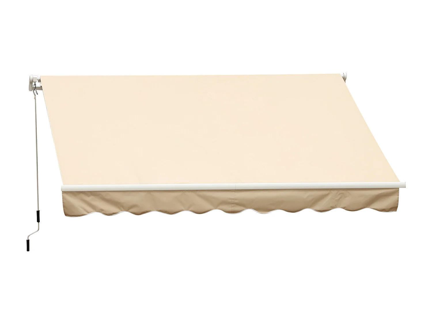 Store banne manuel rétractable alu. polyester imperméabilisé haute densité 4 x 2,5 m beige