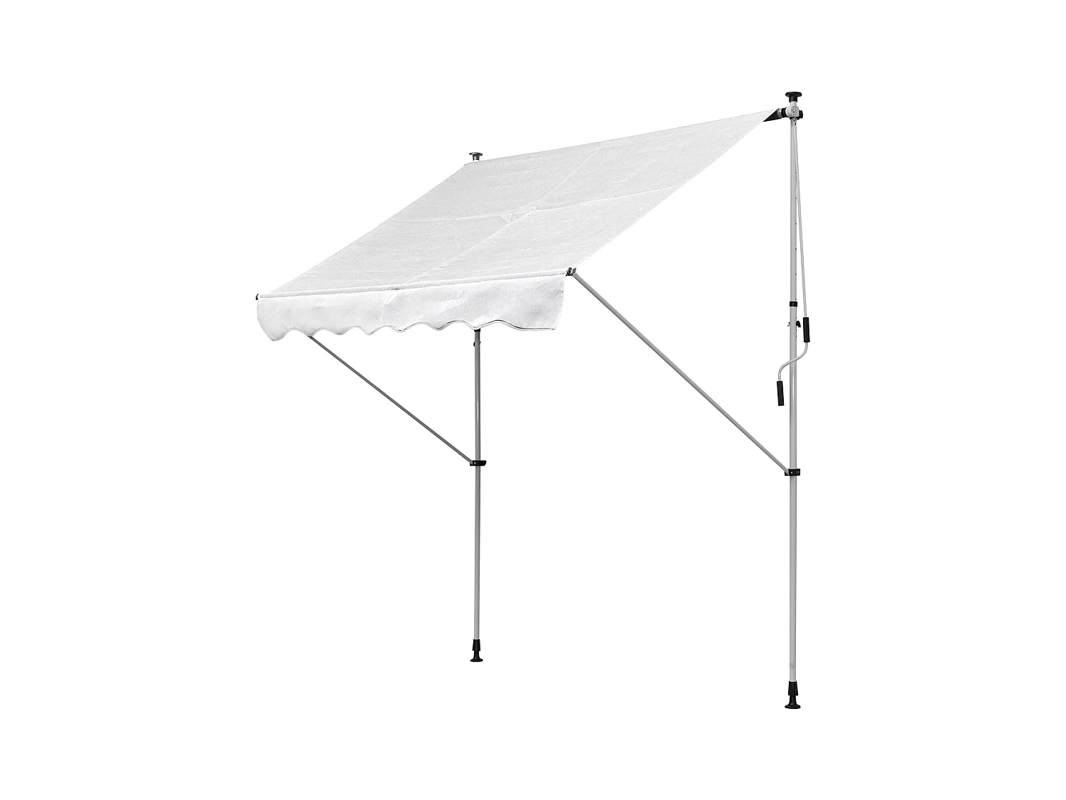 Store banne manuel rétractable 2L x 1,5l x 1,7-2,8H m inclinaison réglable installation rapide métal alu polyester blanc