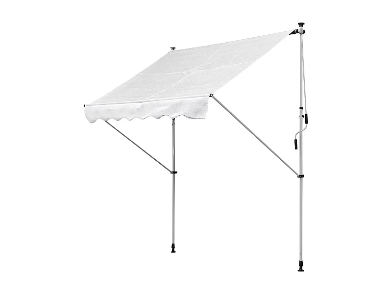 Store banne manuel rétractable 2L x 1,5l x 1,7-2,8H m inclinaison réglable installation rapide métal alu polyester blanc