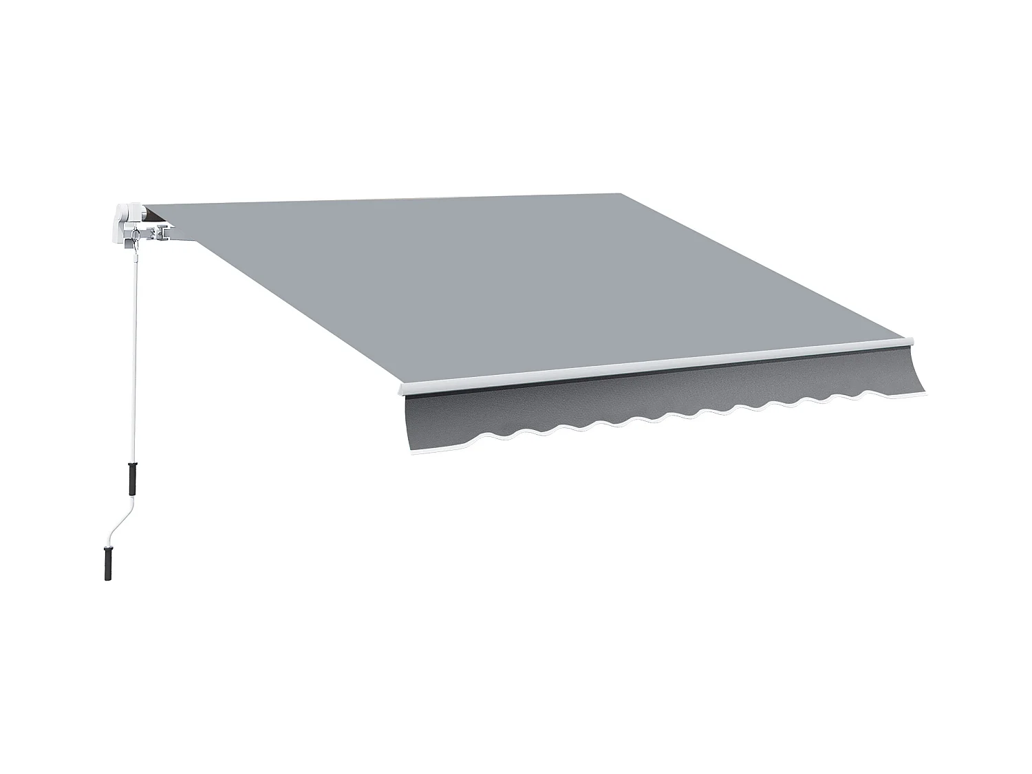 Store banne manuel rétractable alu. polyester imperméabilisé haute densité 4 x 2,5 m gris