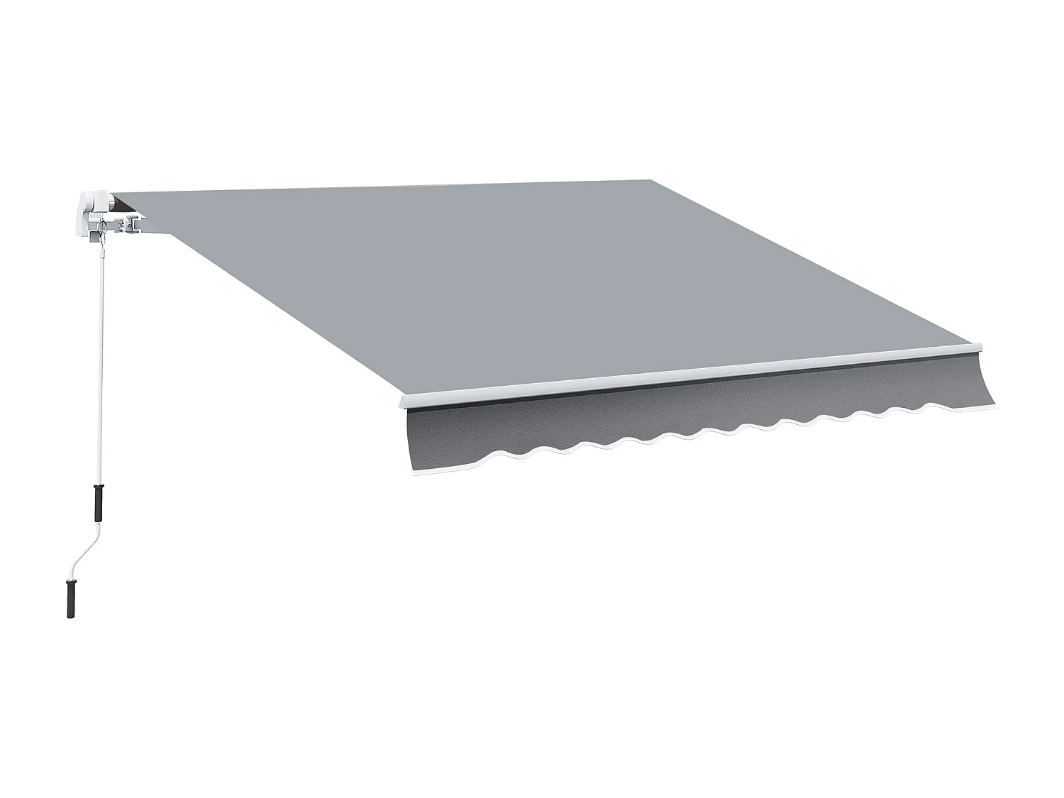 Store banne manuel rétractable alu. polyester imperméabilisé haute densité 4 x 2,5 m gris