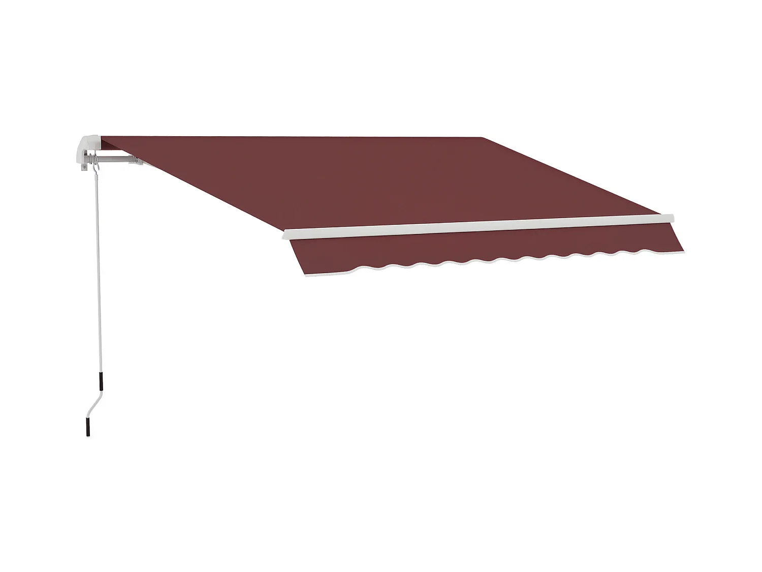 Store banne manuel rétractable aluminium polyester imperméabilisé 3,5L x 2,5l m bordeaux