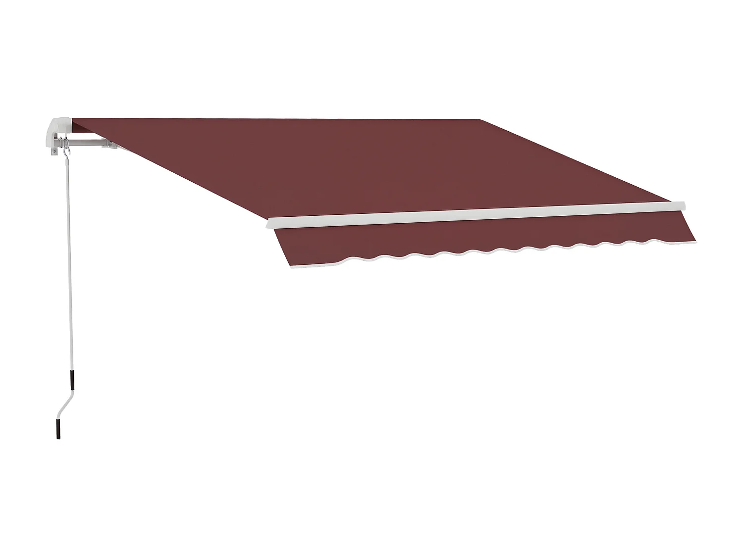 Store banne manuel rétractable aluminium polyester imperméabilisé 3,5L x 2,5l m bordeaux