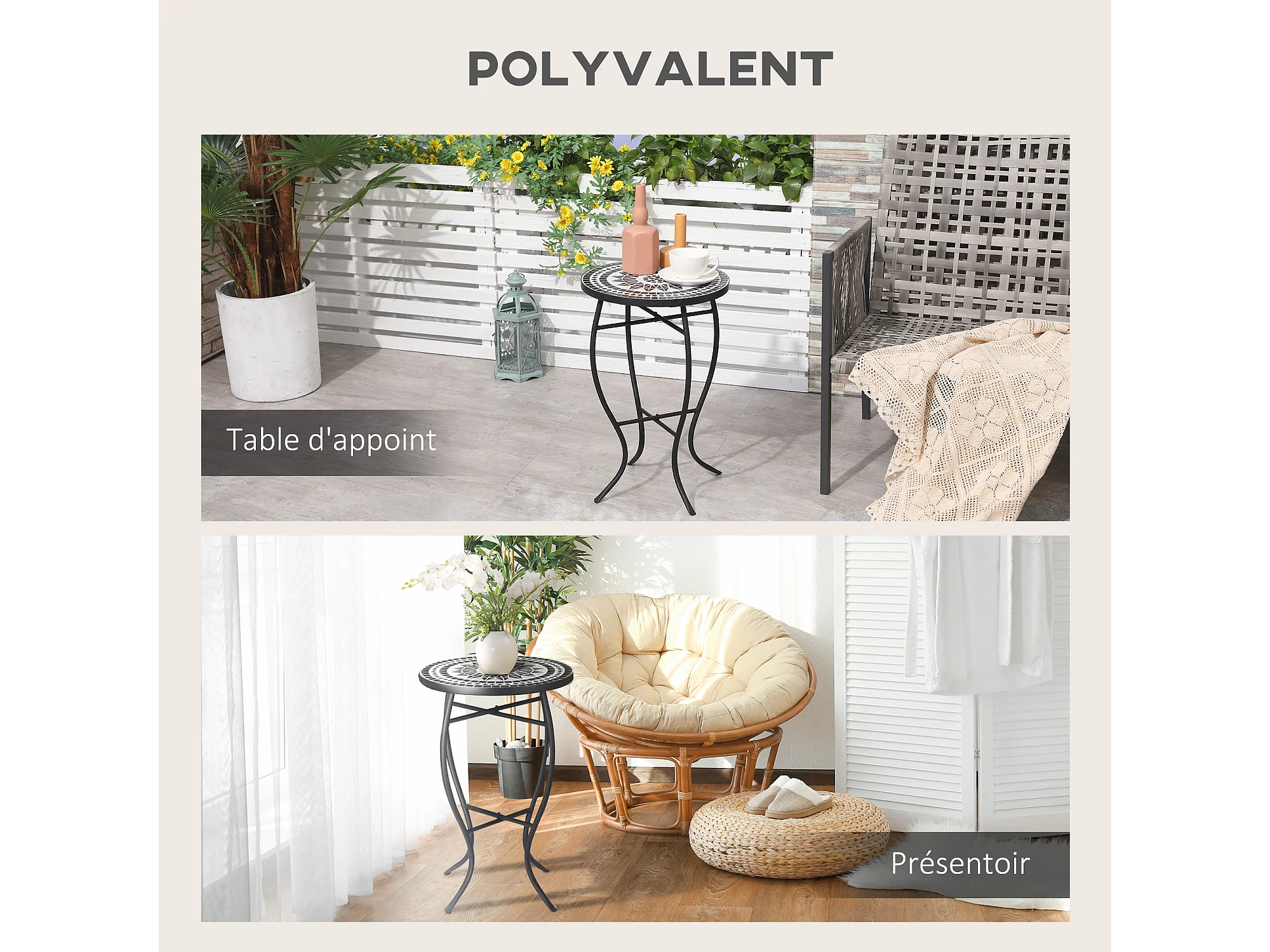 Table bistro en fer forgé et plateau marbre | , brocante en ligne
