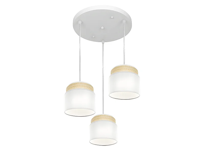Plafondd 3lights modèle Kandy Naturel / blanc Réglable FABRILAMP