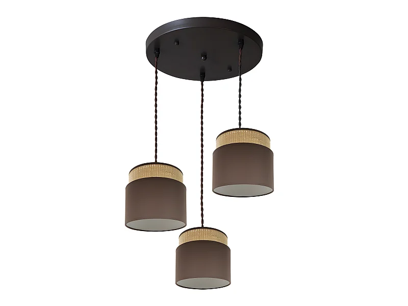 Plafon Marron/natural Modelo Kandy 3l Regulable