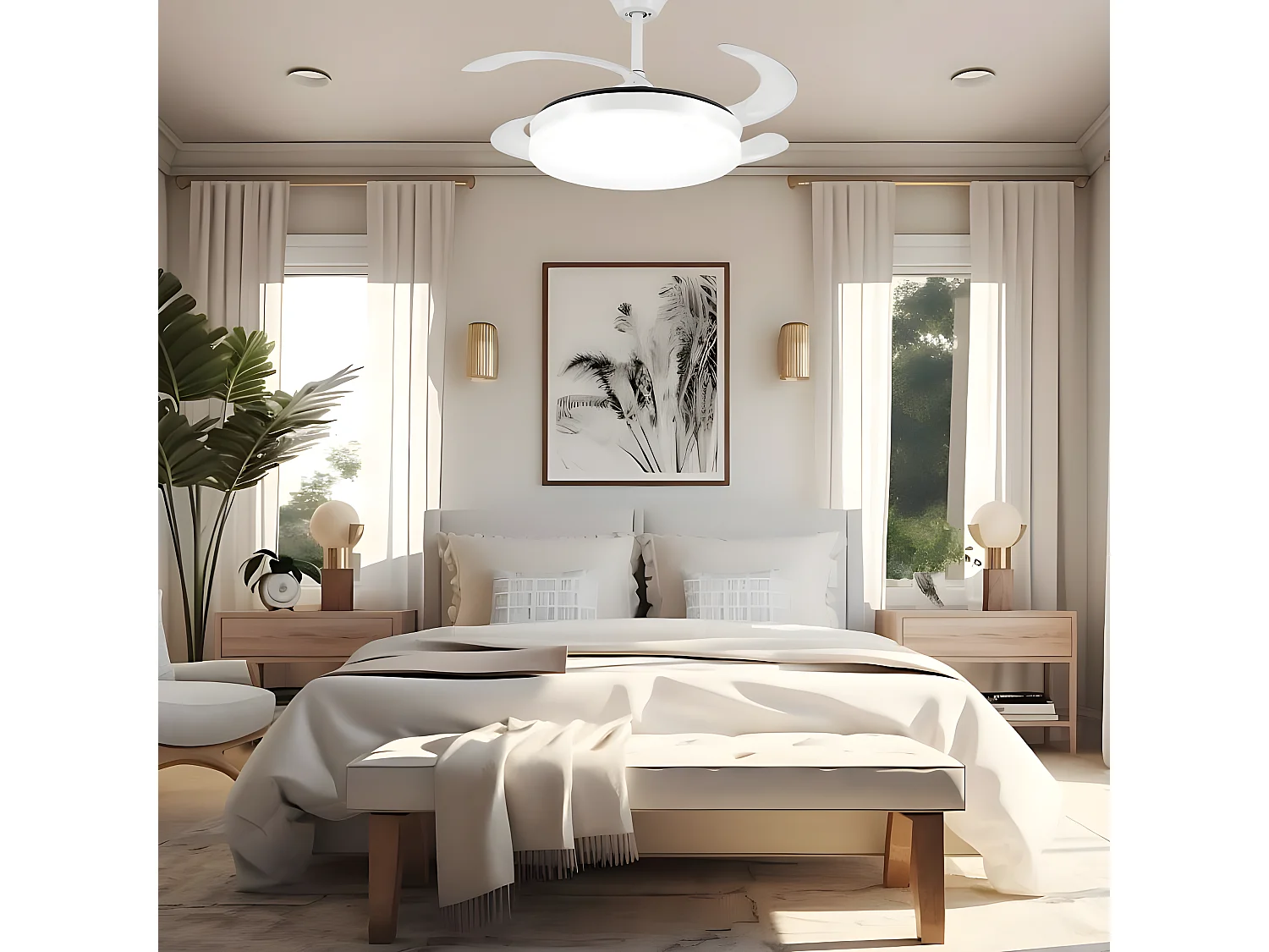 Ventilador Dc Isabella L Blanco Conectividad App Led Memoria Color Akunadecor