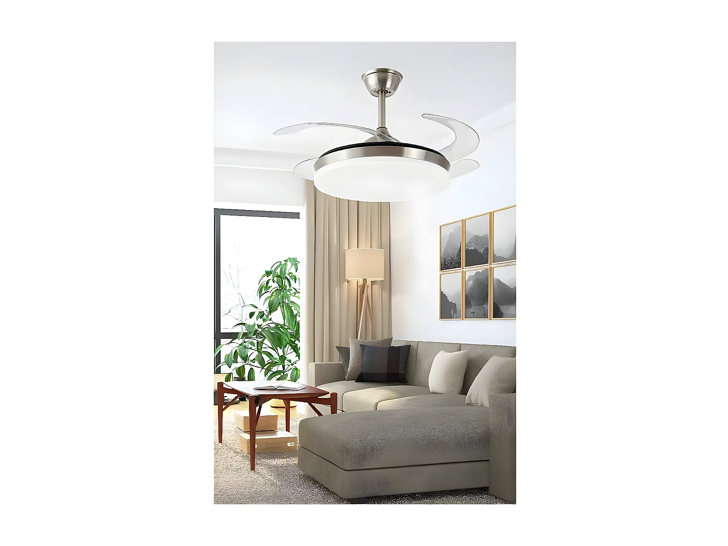 Ventilador Dc Isabella L Blanco Conectividad App Led Memoria Color Akunadecor