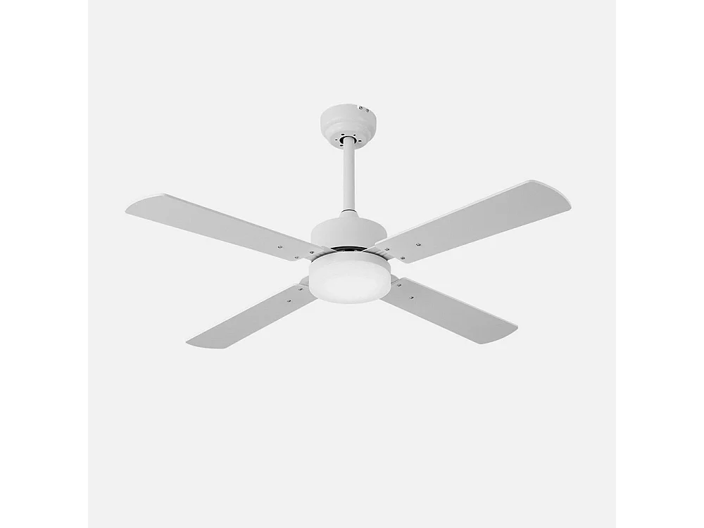 Ventilateur DC HUPE LED blanche CCT dimmable et télécommande Fabrilamp