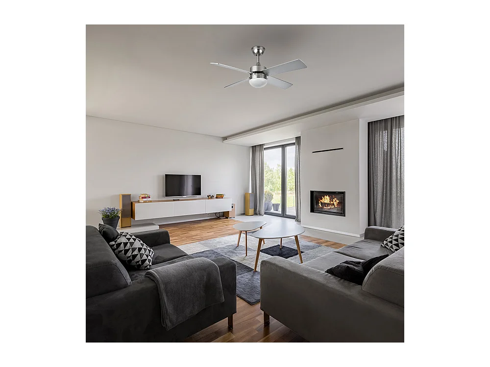 SOFIA Ventilatore DC nichel E27 telecomando Fabrilamp