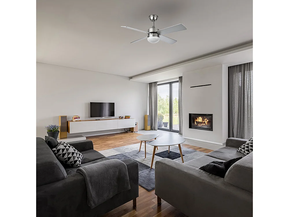 Ventilateur SOFIA DC nickel E27 télécommande Fabrilamp