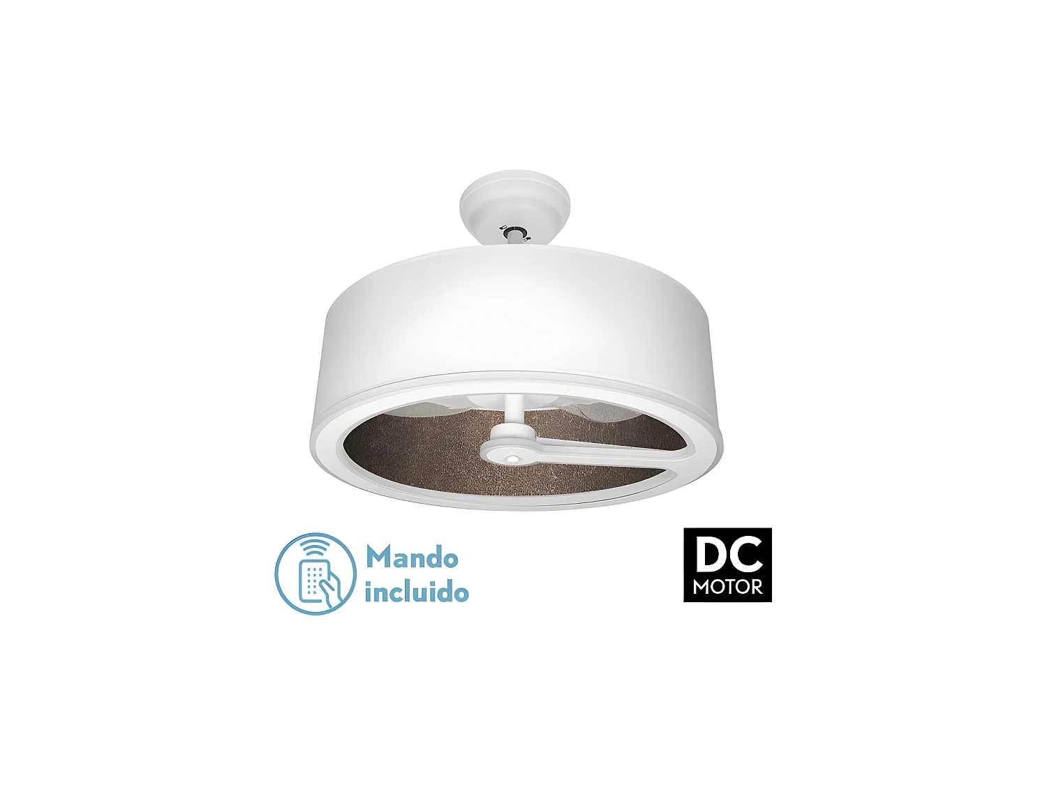 Ventilateur Dc TATIANA blanc oxyde LED intégré 3 températures commande à distance Fabrilamp