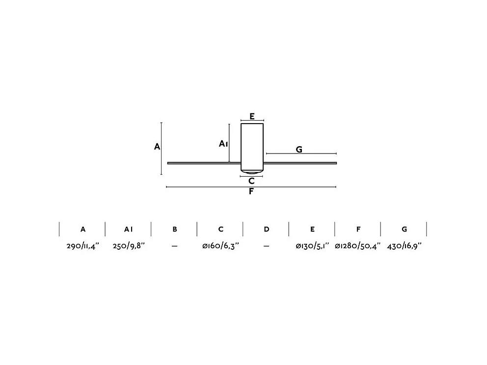 MINI TUBE FAN M Ventilateur DC noir brillant/transparent