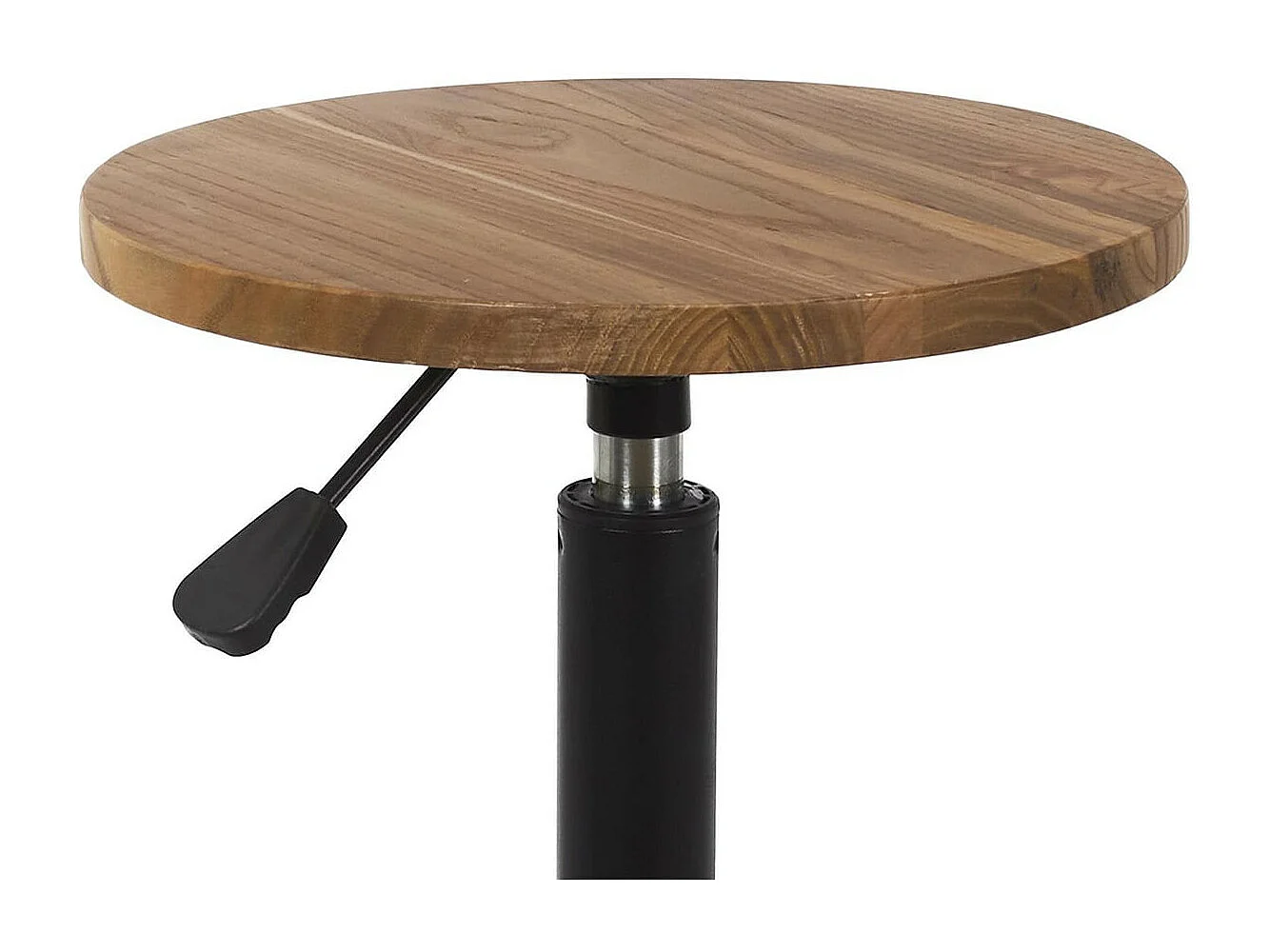 VARUS - Tabouret Réglable Vintage en Bois d'Orme et Métal