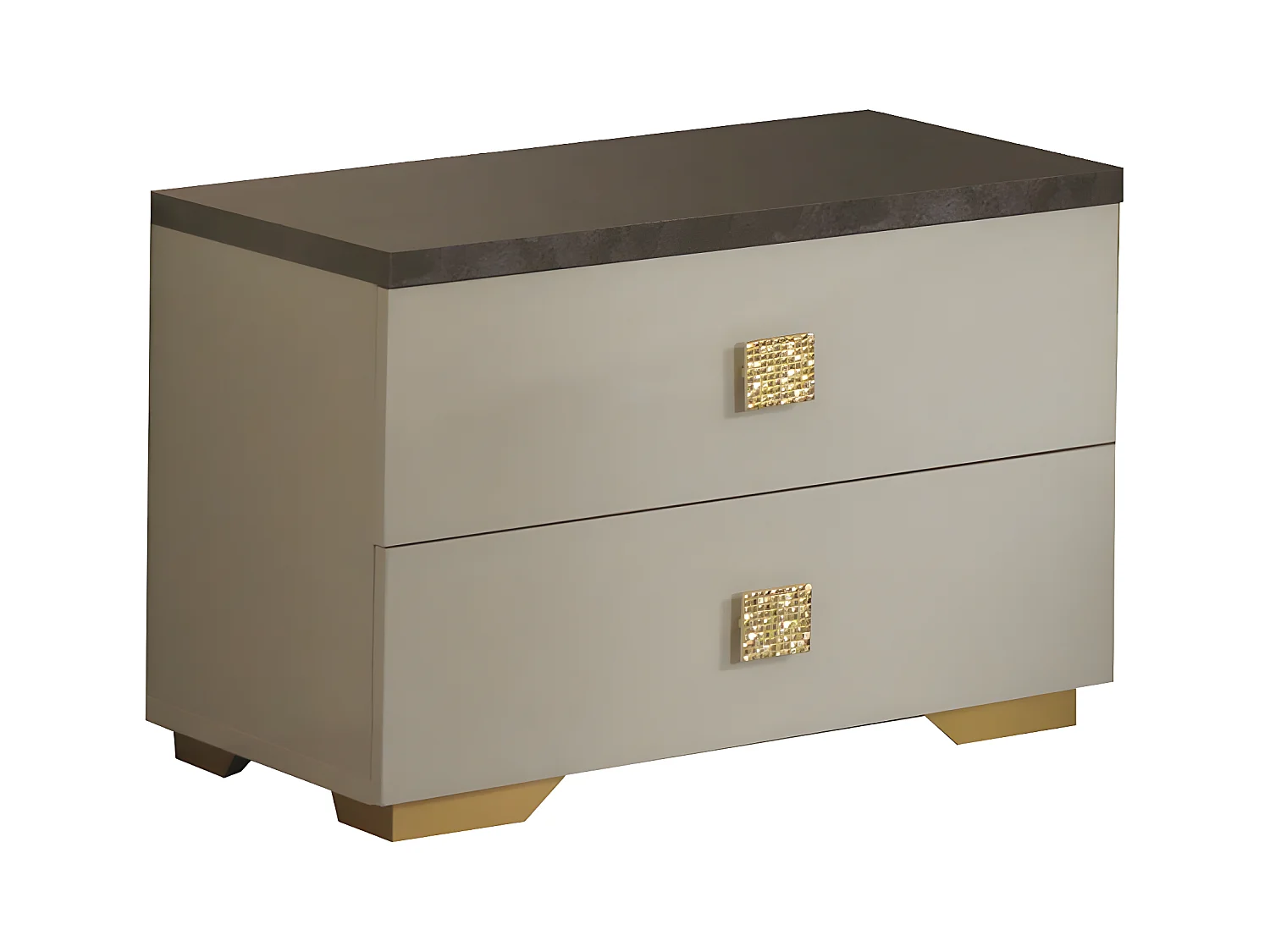 PANACA - Ensemble Lit 160x200cm avec Leds + 2 Chevets