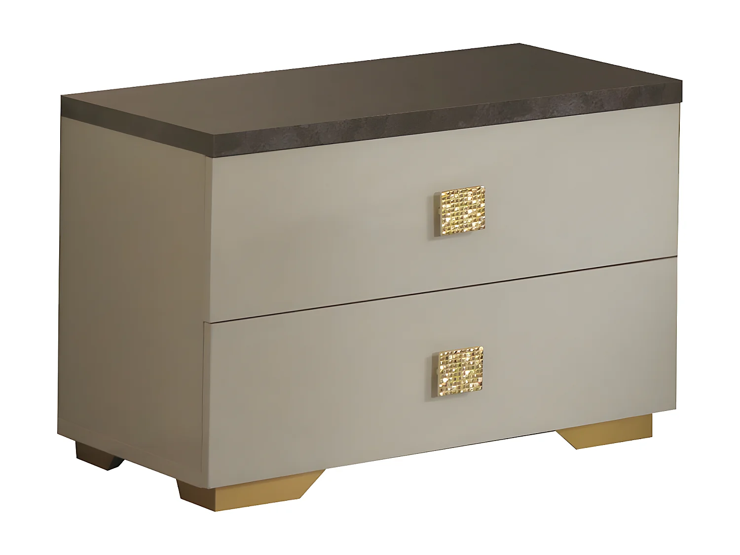 PANACA - Ensemble Lit 160x200cm avec Leds + 2 Chevets