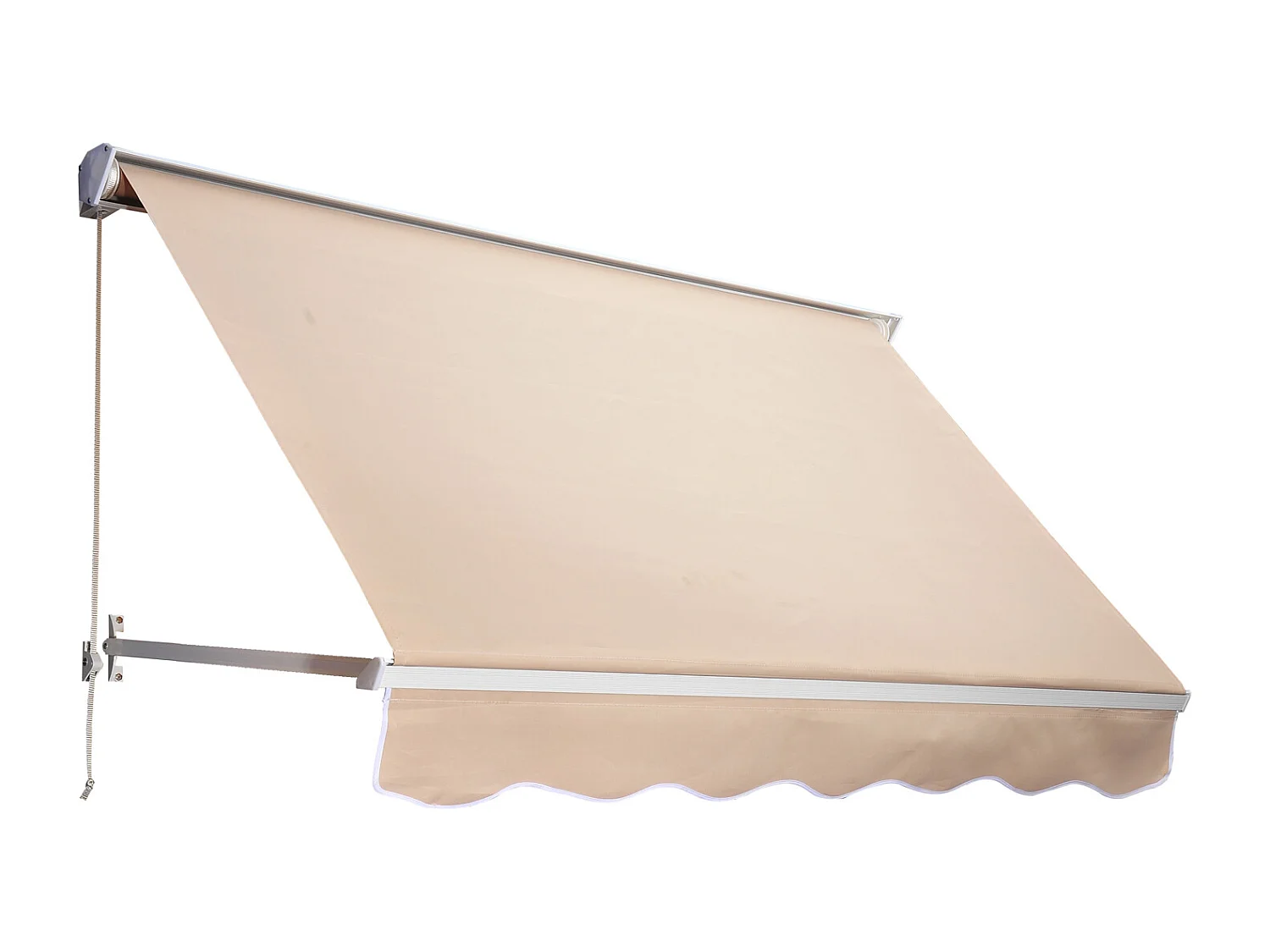 Store banne manuel inclinaison réglable aluminium polyester imperméabilisé 70L x 180l cm beige