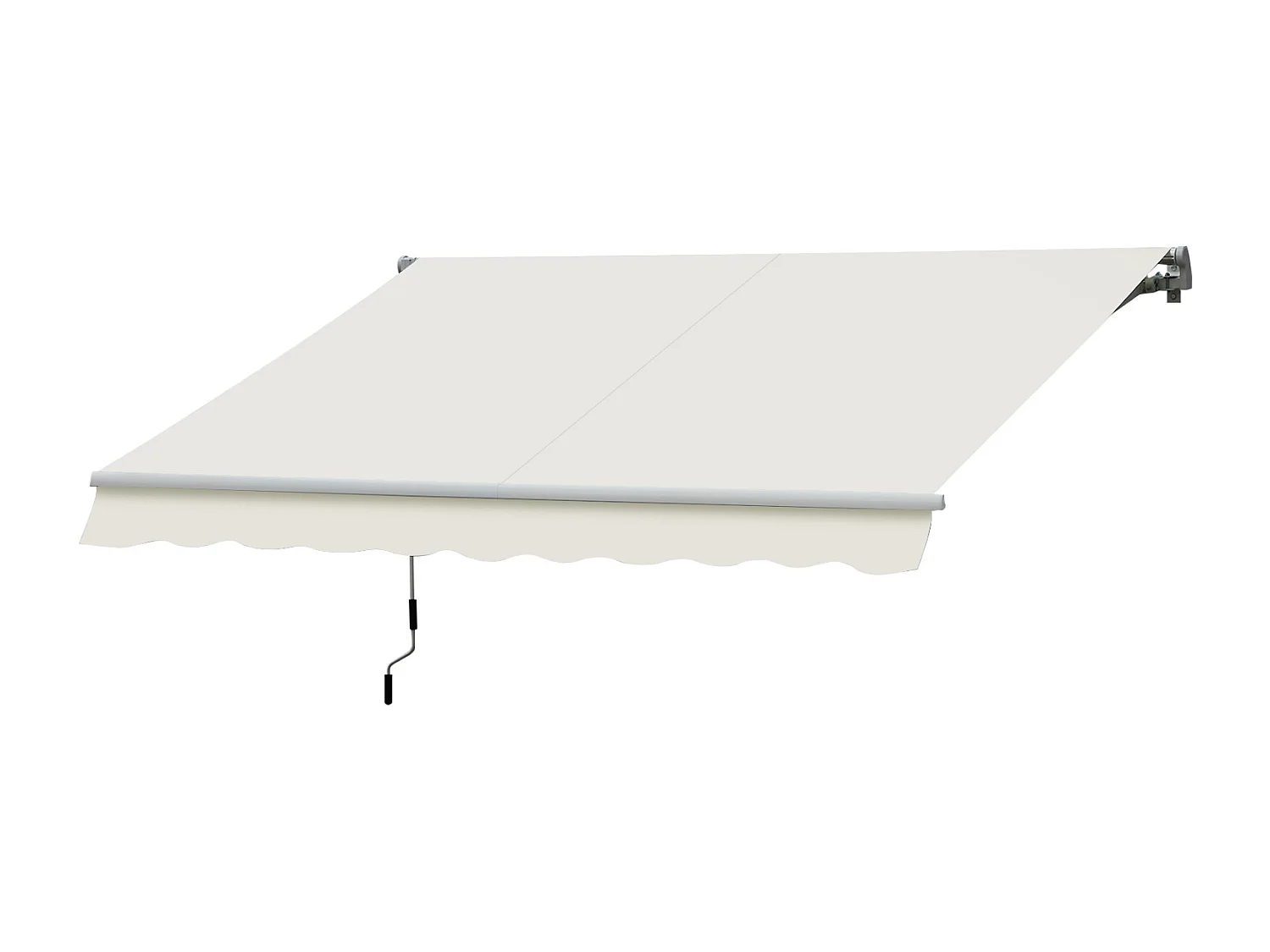 Store banne manuel rétractable aluminium polyester imperméabilisé 3L x 2,5l m crème