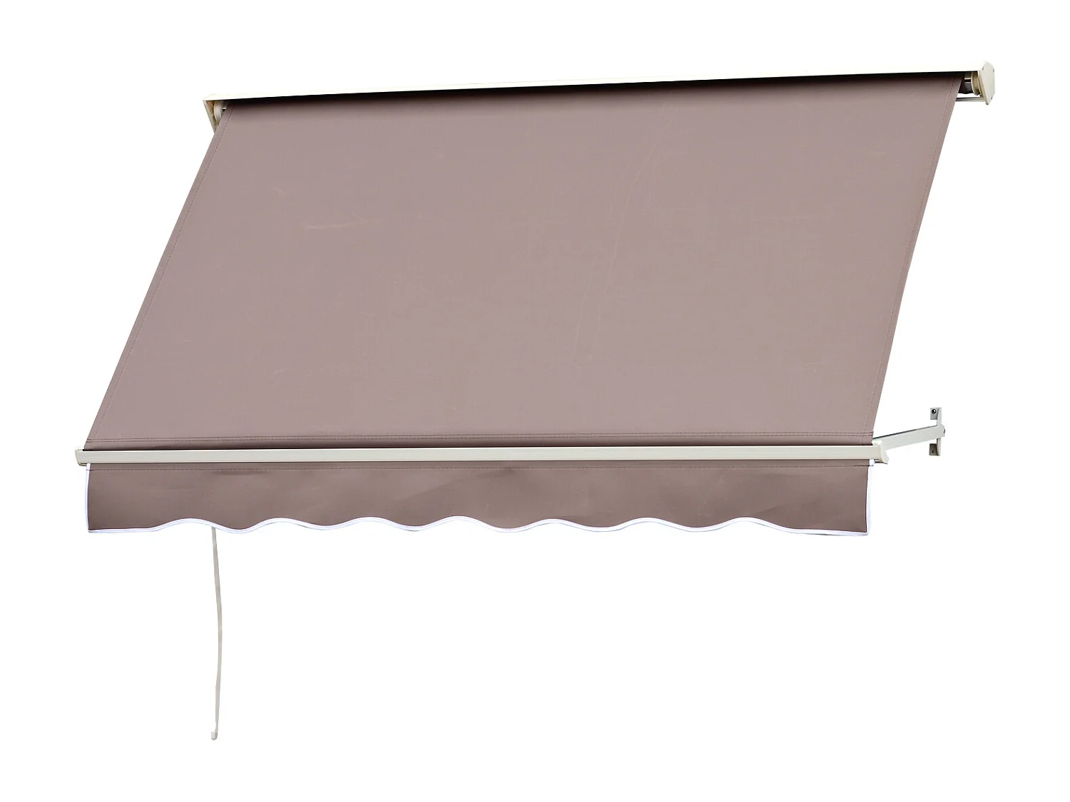 Store banne manuel inclinaison réglable aluminium polyester imperméabilisé 70L x 180l cm taupe clair