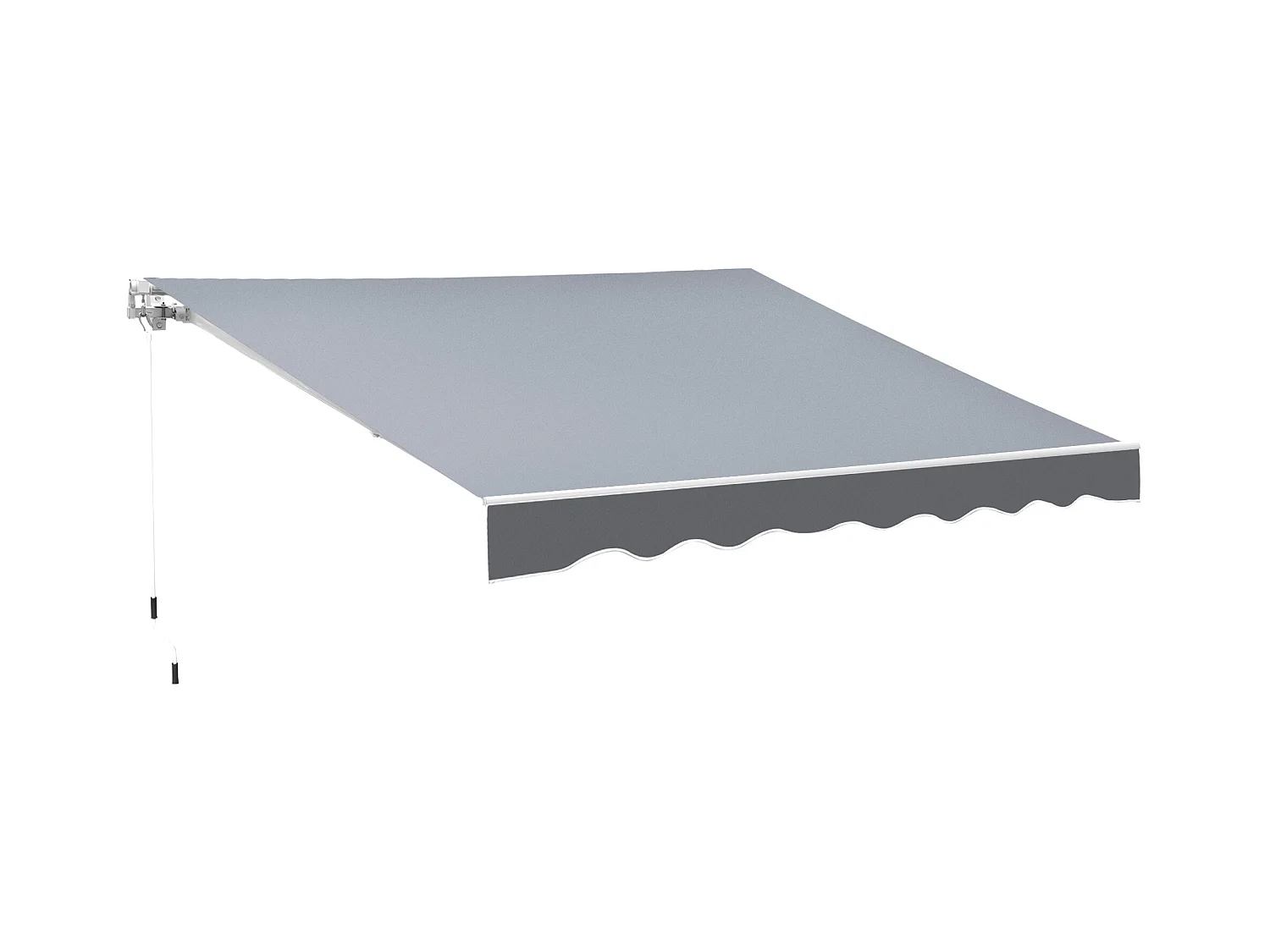 Store banne manuel rétractable dim. 2,5L x 2l (avancée) m  alu. polyester imperméabilisé haute densité gris