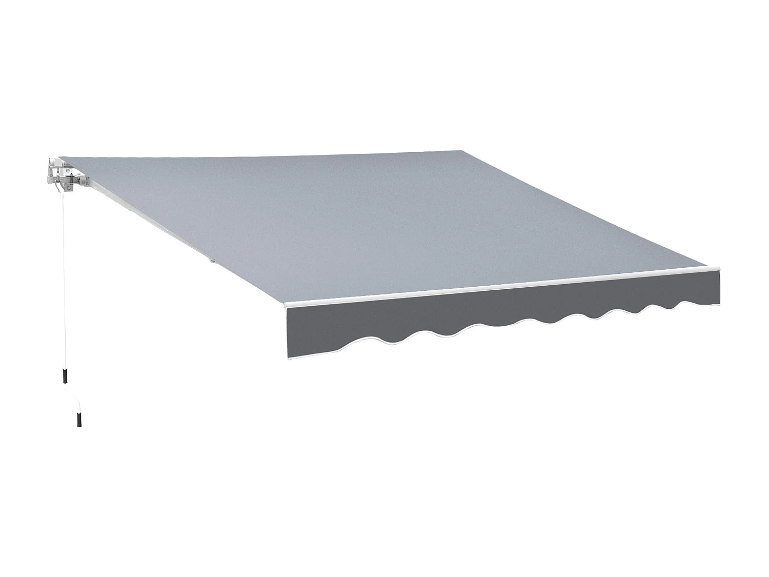 Store banne manuel rétractable dim. 2,5L x 2l (avancée) m  alu. polyester imperméabilisé haute densité gris