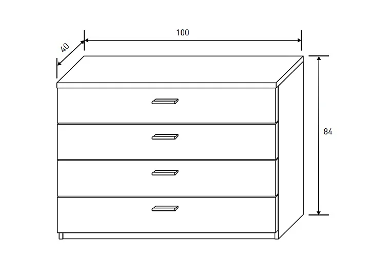 Buffet commode, meuble de rangement coloris chêne cambrian, blanc - Longueur 100 x Profondeur 40 x Hauteur 84 cm