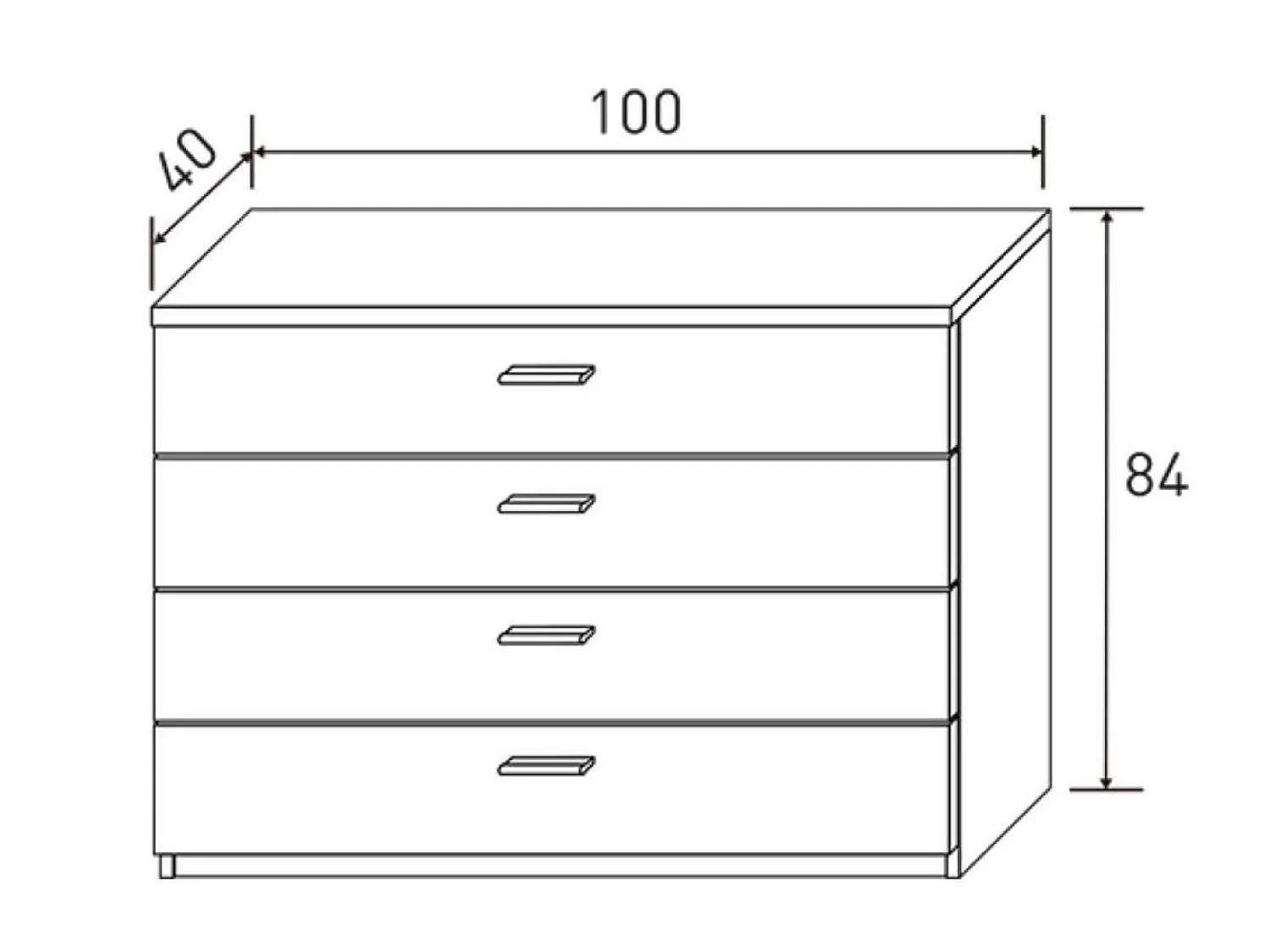 Buffet commode, meuble de rangement coloris chêne cambrian, blanc - Longueur 100 x Profondeur 40 x Hauteur 84 cm