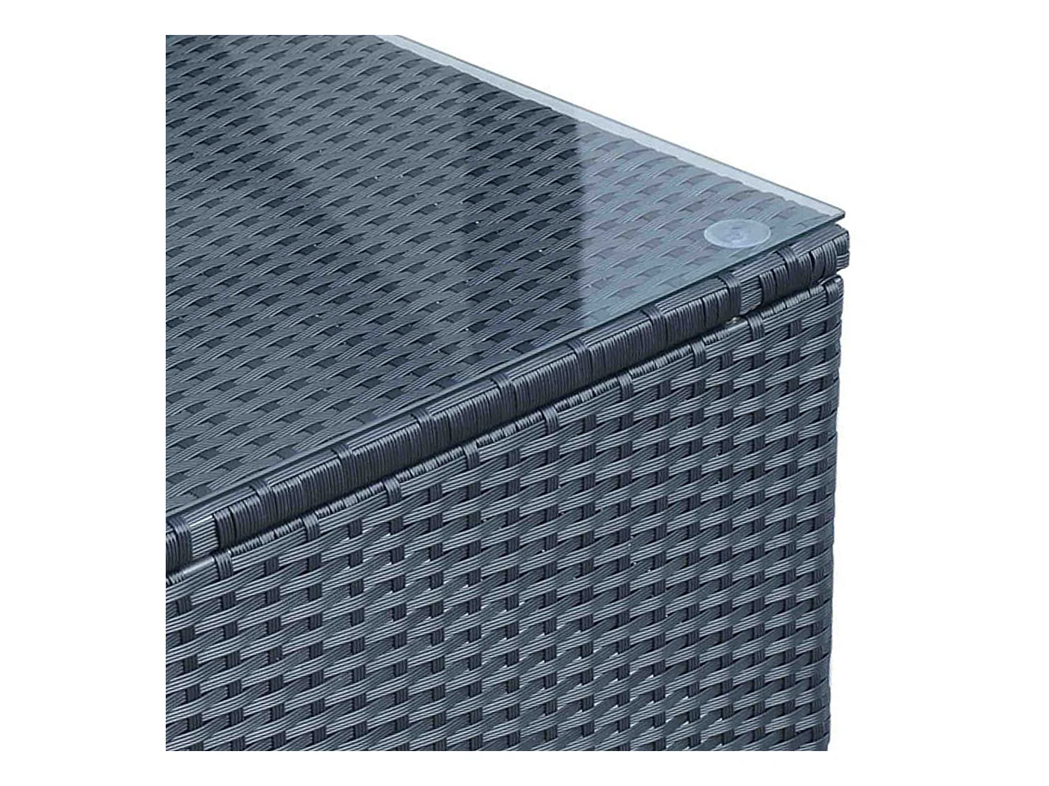 Table basse de jardin plateau verre trempé 5 mm rotin tressé 85 x 50 x 39cm Max. 50 kg noir