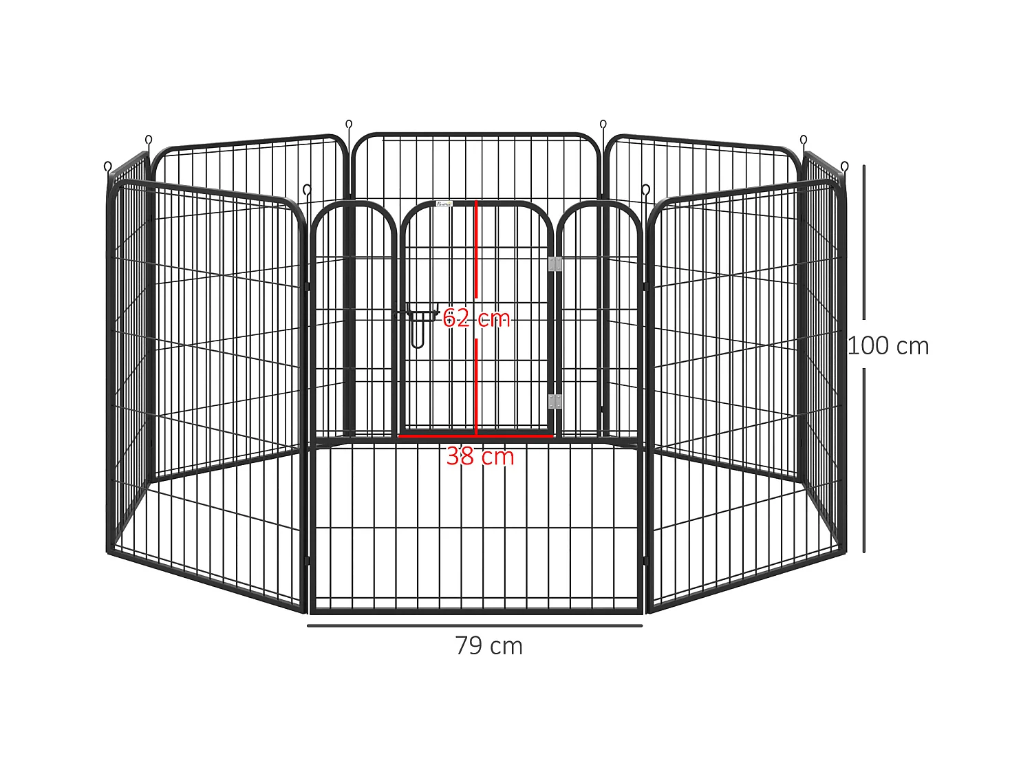 Luxe parc enclos modulable pour chien 8 panneaux porte verrouillable acier époxy noir