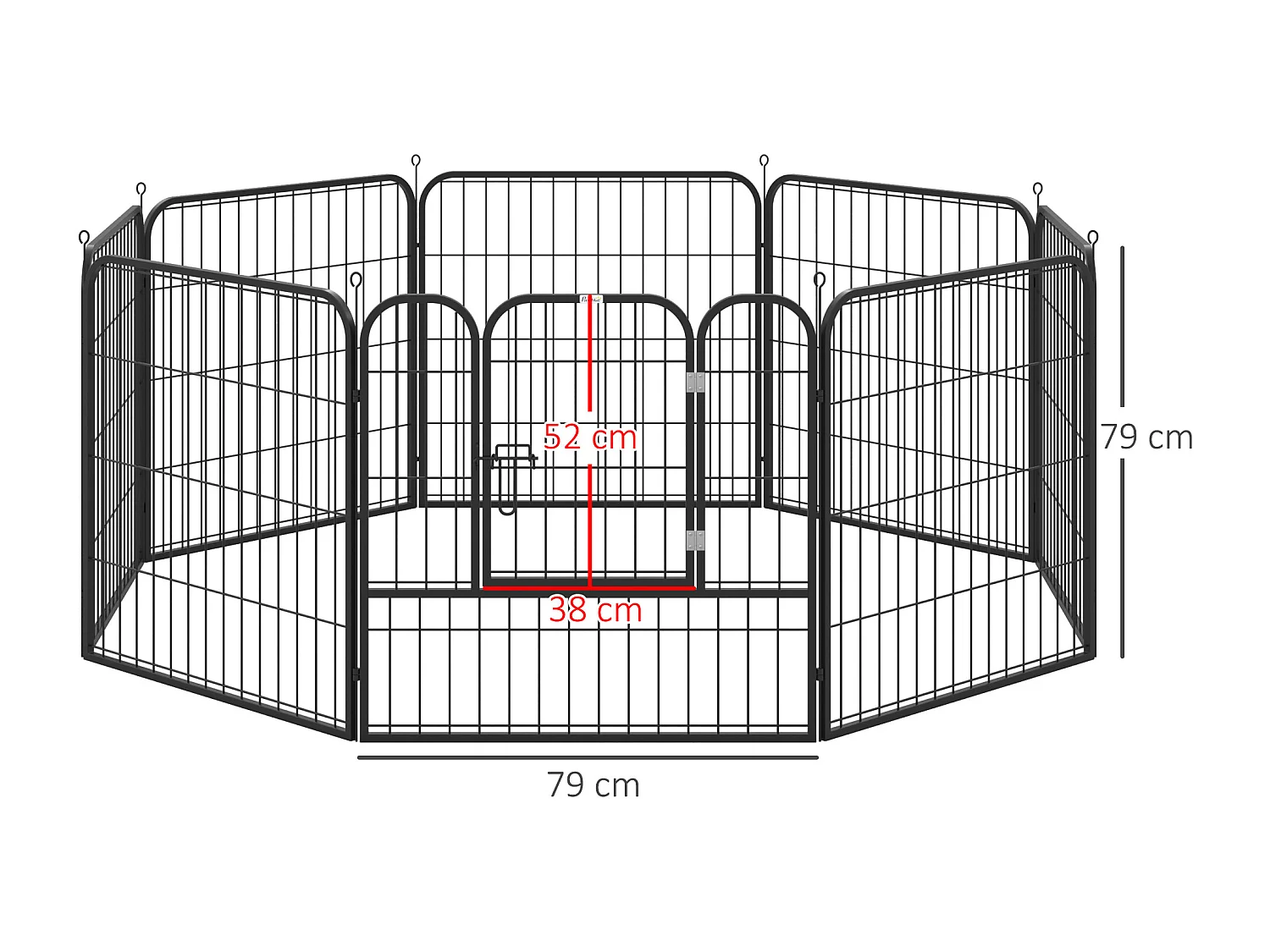 Luxe parc enclos modulable pour chien 8 panneaux porte verrouillable acier époxy noir