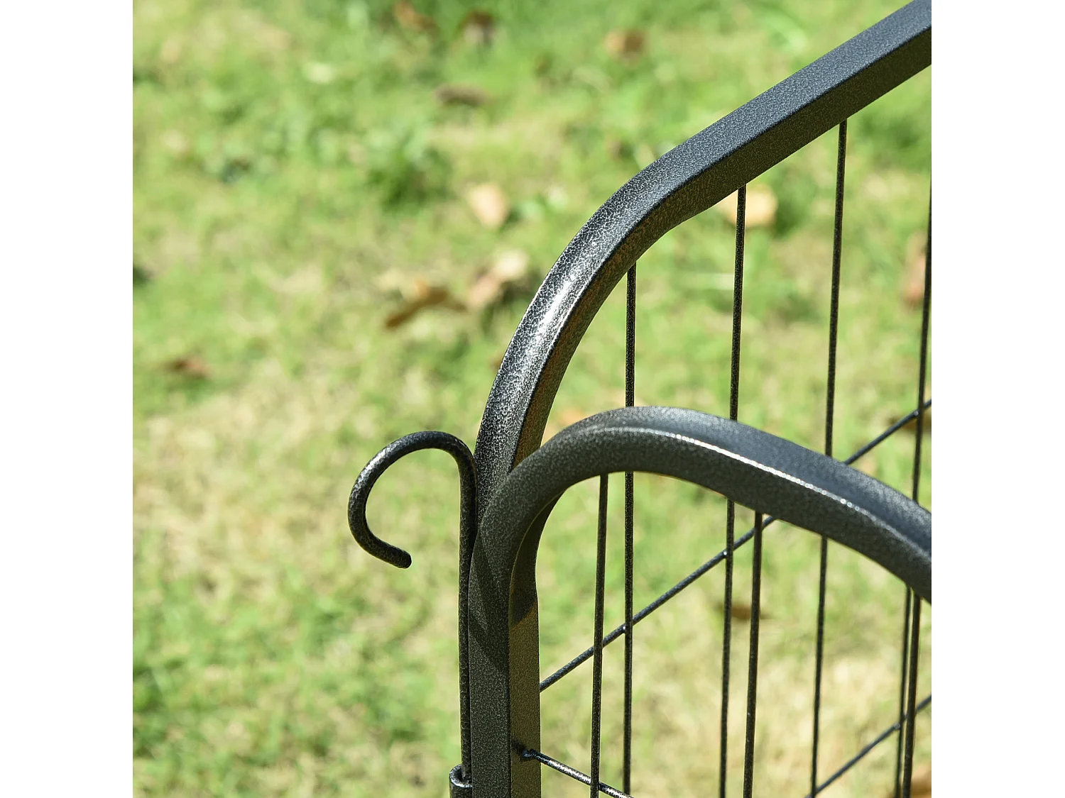 Luxe parc enclos modulable pour chien 8 panneaux porte verrouillable acier époxy noir