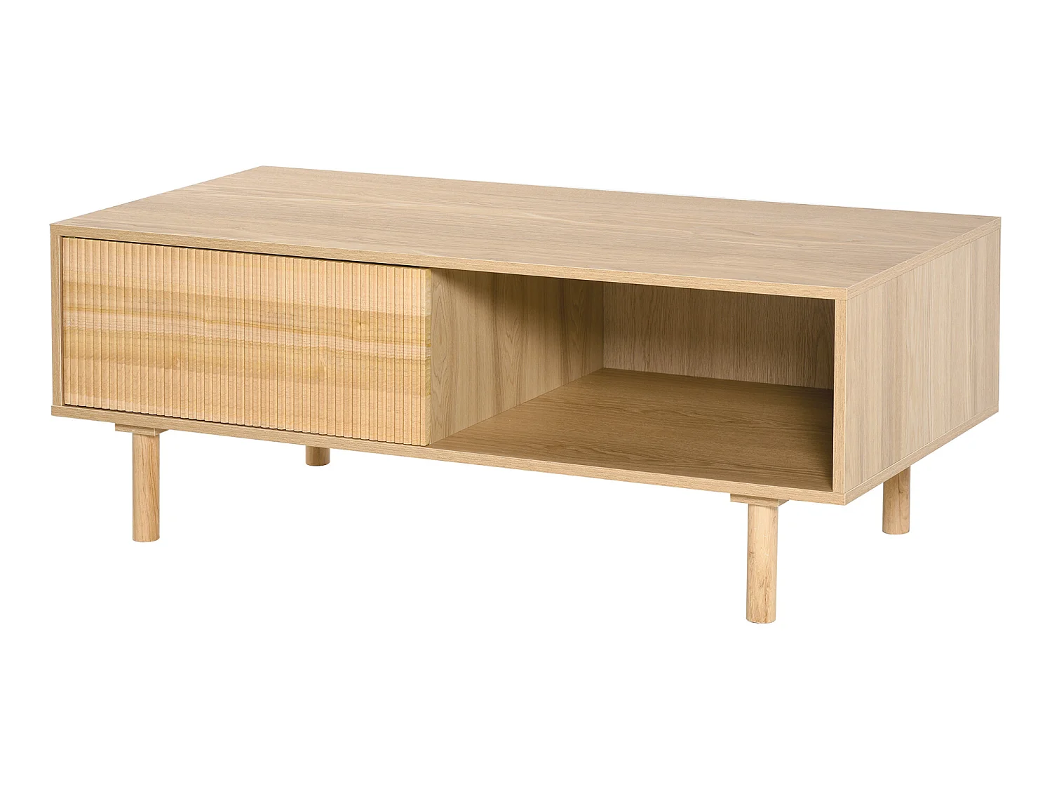 Table basse design Urban Craft placard + niche panneaux particules bois massif pin