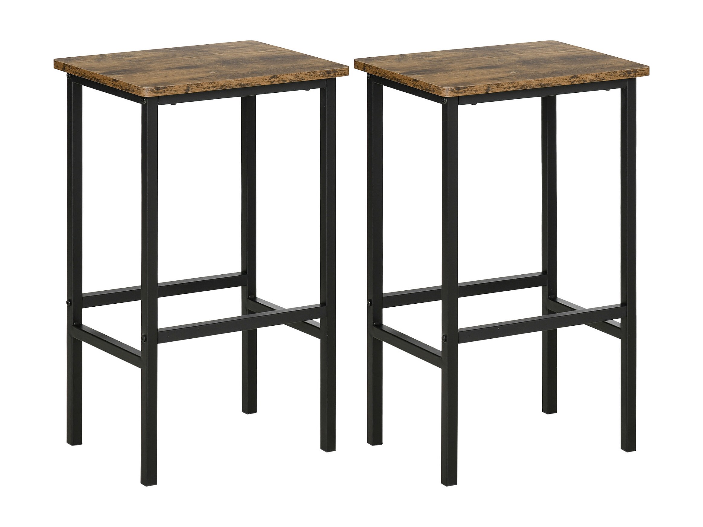 Lot de 2 tabourets de bar industriel avec repose-pieds hauteur assise